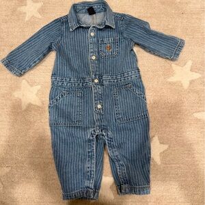 GAP Denim Stripe Utility One-Piece